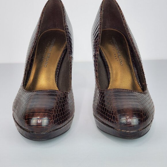 Christian Siriano for Payless Closed Toe Faux Reptile Classic Heels Shoes Size 7 - Picture 6 of 16